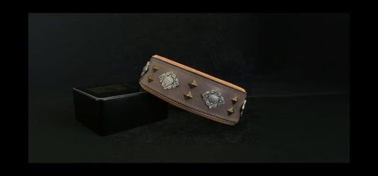 "Aztec" grey dog collar